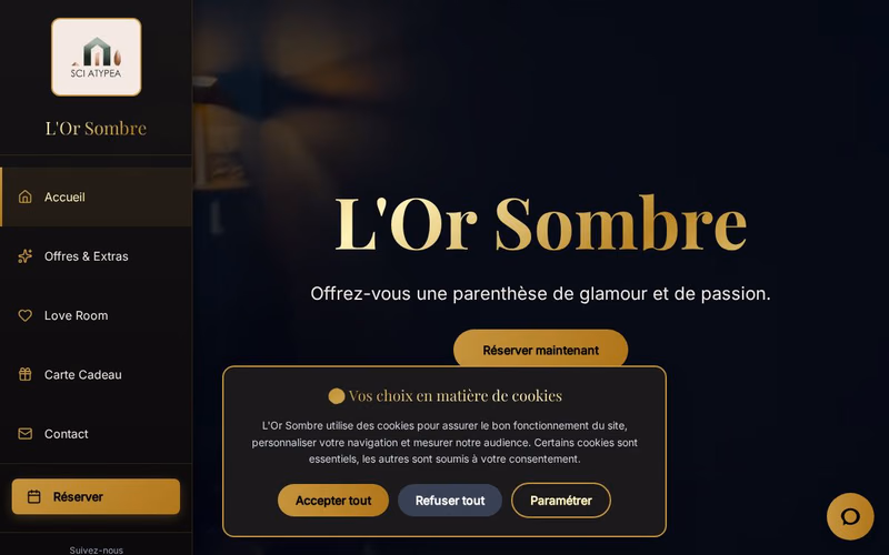 Site web réalisé par Oweb Studio pour L’Or Sombre