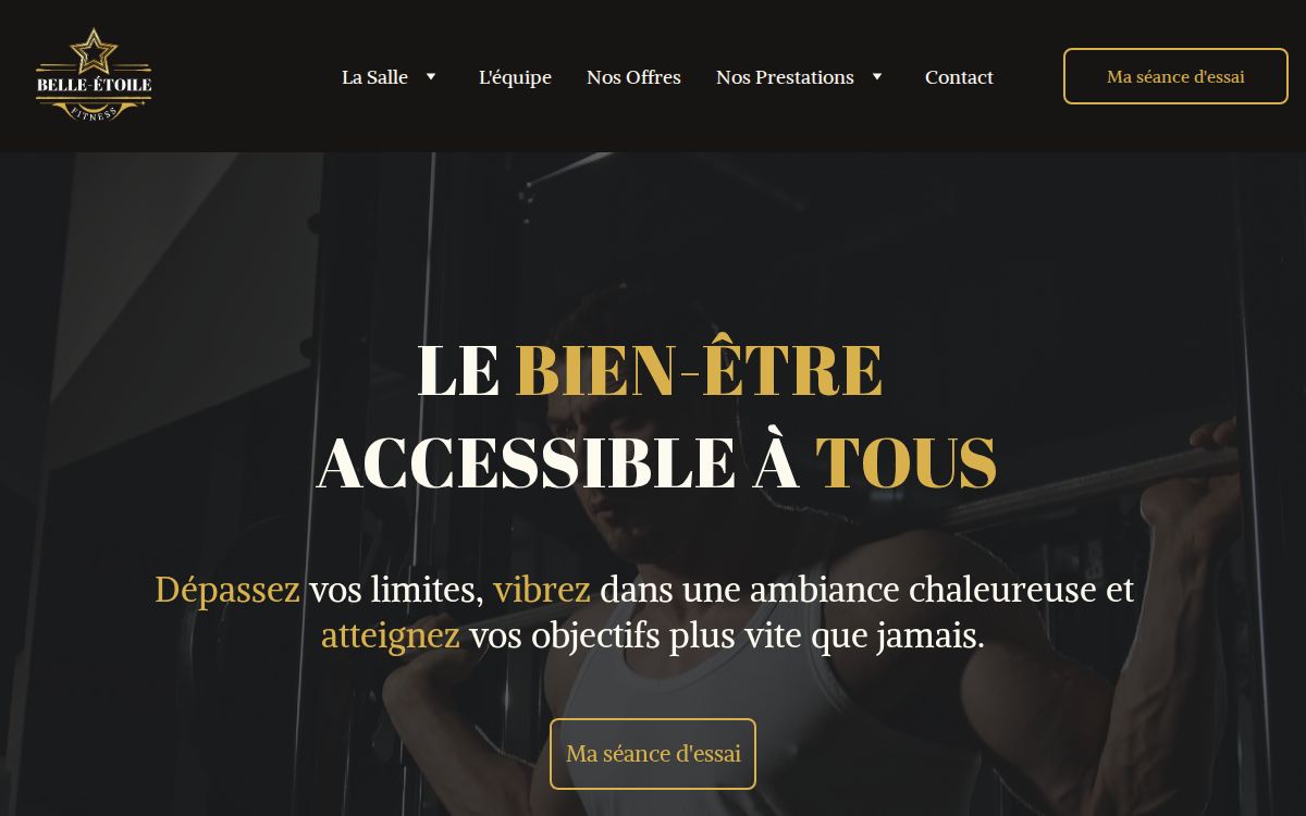 Site réalisé par Oweb Studio pour Belle Étoile Fitness