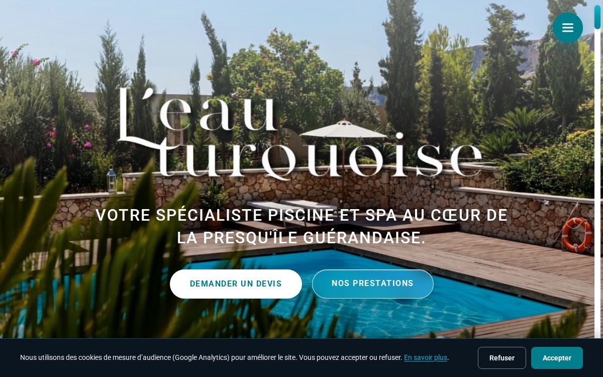 Site réalisé par Oweb Studio pour L'Eau Turquoise