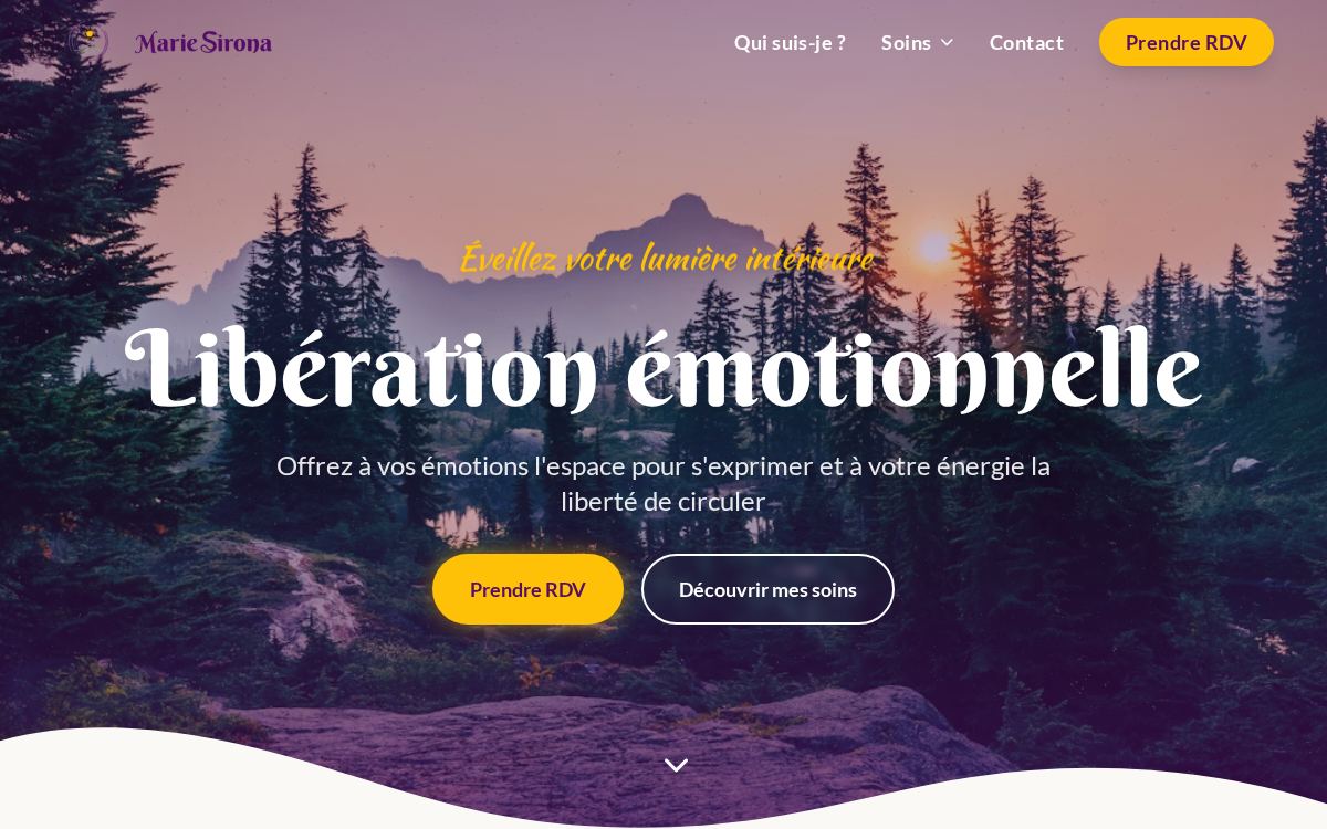Site réalisé par Oweb Studio pour Marie Sirona